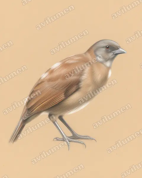 Illustration Crayon de couleur : Ortalis cinereiceps (Ortalide à tête grise)
