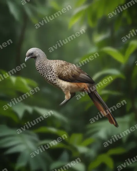 Realistic illustration: Ortalis columbiana (Colombian Chachalaca)
