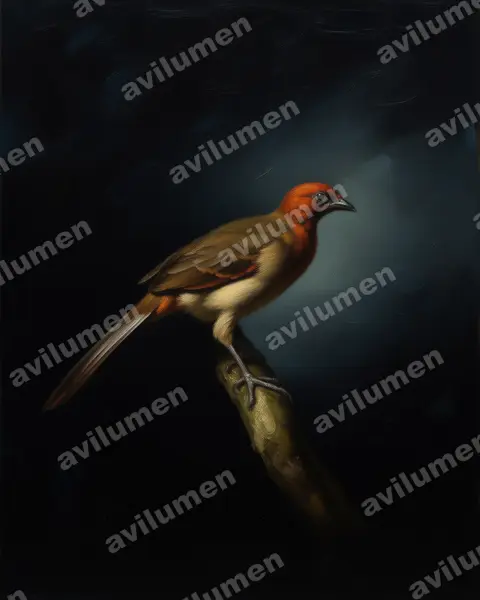 Illustration im Stil Öl: Rotkopfguan (Ortalis erythroptera)