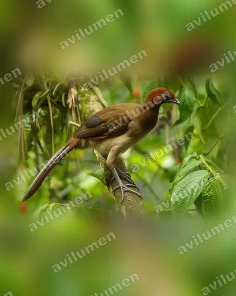 Illustration im Stil Realistisch: Rotkopfguan (Ortalis erythroptera)