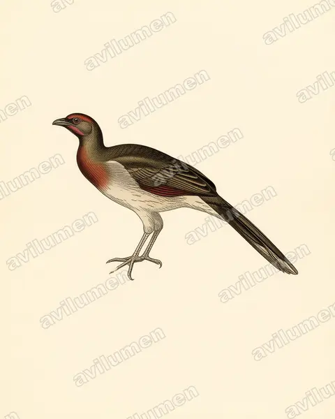 Ilustración en Lámina antigua: Ortalis garrula (Guacharaca caribeña​)