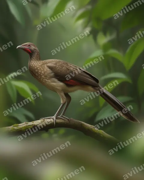 Ilustración en Realista: Ortalis garrula (Guacharaca caribeña​)