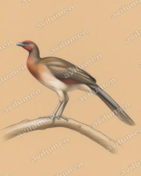 Ilustración en Lápiz de color: Ortalis garrula (Guacharaca caribeña​)
