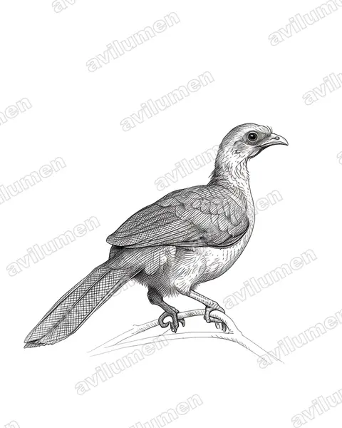 Illustration Encre : Ortalis guttata (Ortalide maillée)
