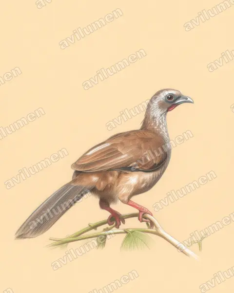 Illustration Crayon de couleur : Ortalis guttata (Ortalide maillée)