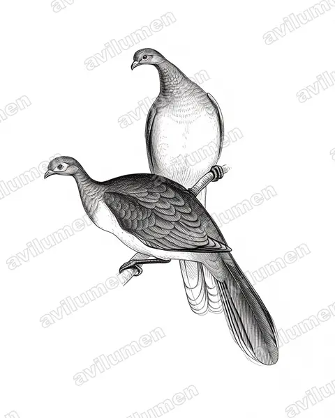 Ilustración en Tinta: Ortalis leucogastra (Chachalaca ventriblanca)
