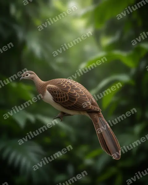 Ilustración en Realista: Ortalis leucogastra (Chachalaca ventriblanca)