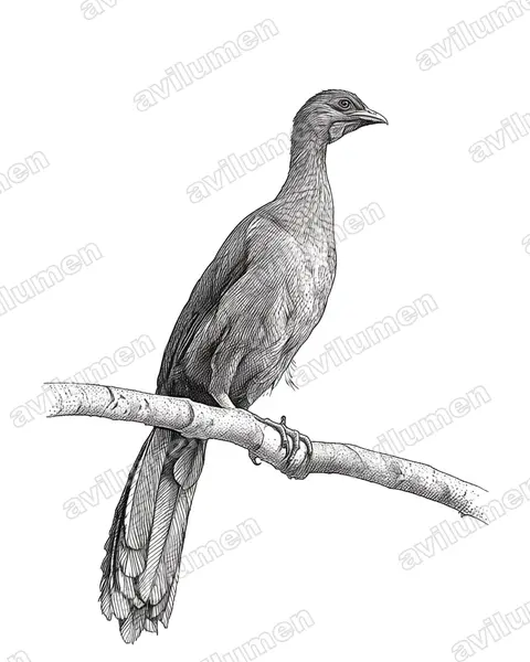 Ilustración en Tinta: Ortalis motmot (Chachalaca motmot)