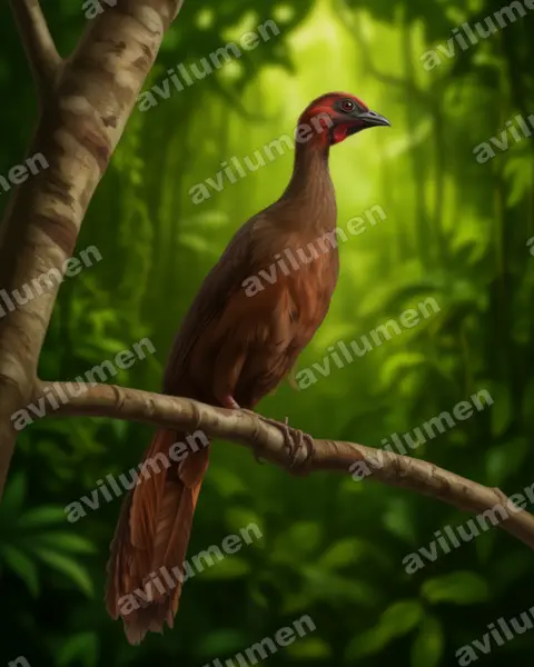 Ilustración en Realista: Ortalis motmot (Chachalaca motmot)