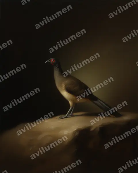 Ilustración en Óleo: Ortalis poliocephala (Chachalaca pacífica)