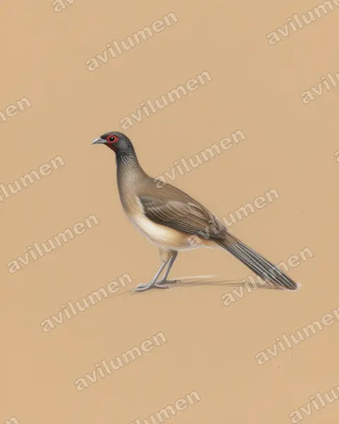 Ilustración en Lápiz de color: Ortalis poliocephala (Chachalaca pacífica)