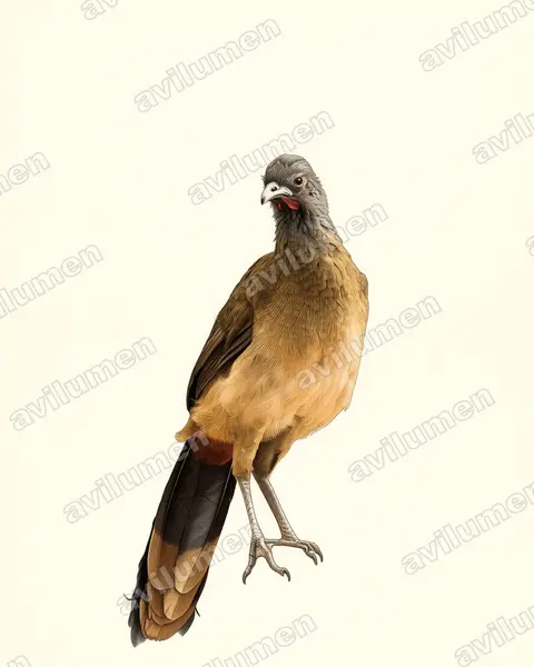 棕臀稚冠雉（Ortalis ruficauda）的古典图版插画