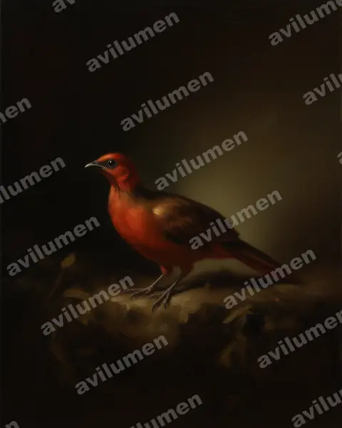 Oil illustration: Ortalis ruficeps (Chestnut-headed chachalaca)