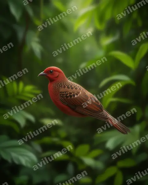 Realistic illustration: Ortalis ruficeps (Chestnut-headed chachalaca)