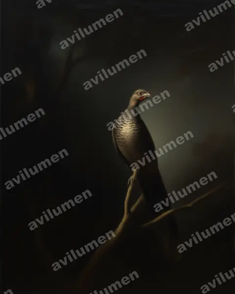 Oil illustration: Ortalis squamata (Scaled Chachalaca)