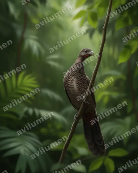 Realistic illustration: Ortalis squamata (Scaled Chachalaca)