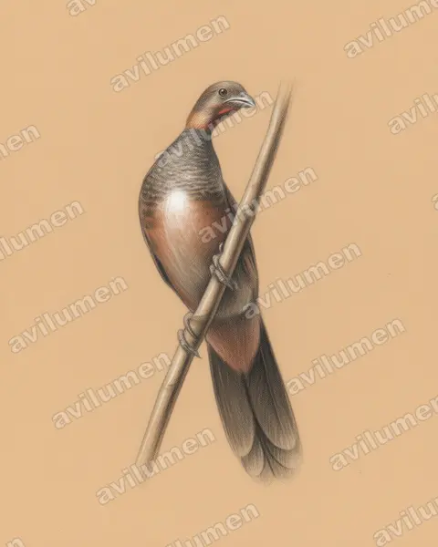 Colored pencil illustration: Ortalis squamata (Scaled Chachalaca)