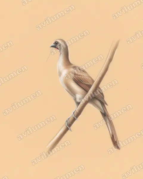 Illustration im Stil Buntstift: Gelbbrauenguan (Ortalis superciliaris)