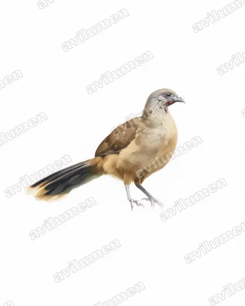 Illustration im Stil Aquarell: Braunflügelguan (Ortalis vetula)