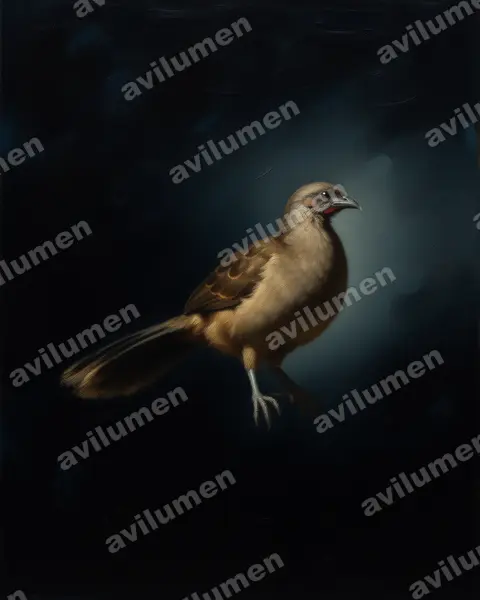Illustration im Stil Öl: Braunflügelguan (Ortalis vetula)