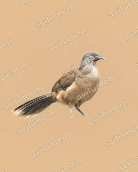 Illustration im Stil Buntstift: Braunflügelguan (Ortalis vetula)