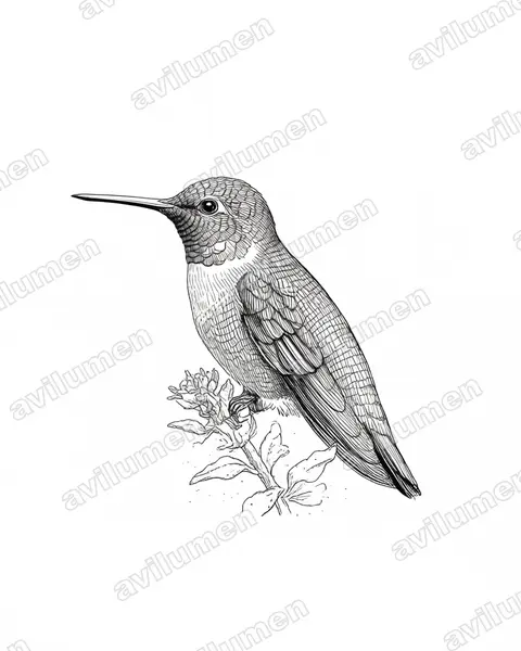 Illustration Encre : Oxypogon guerinii (Colibri casqué)