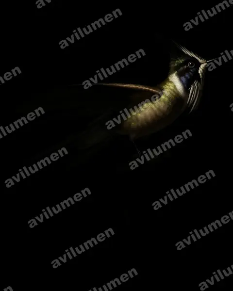 Oil illustration: Oxypogon lindenii (White-bearded helmetcrest)