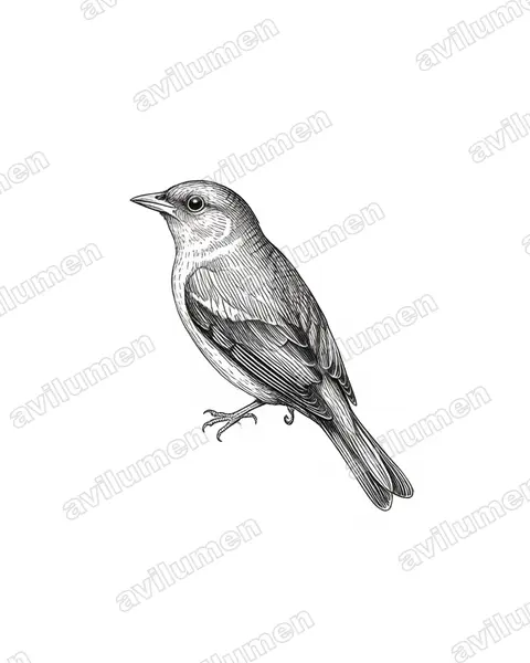 Illustration im Stil Tusche: Timorreisamadine (Padda fuscata)