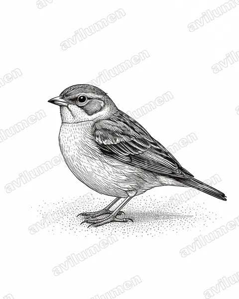 Illustration im Stil Tusche: Heuschreckenastrild (Paludipasser locustella)