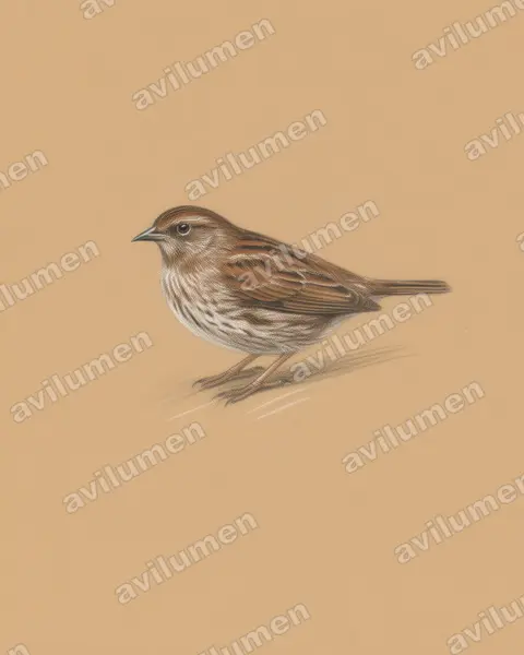 Illustration im Stil Buntstift: Heuschreckenastrild (Paludipasser locustella)