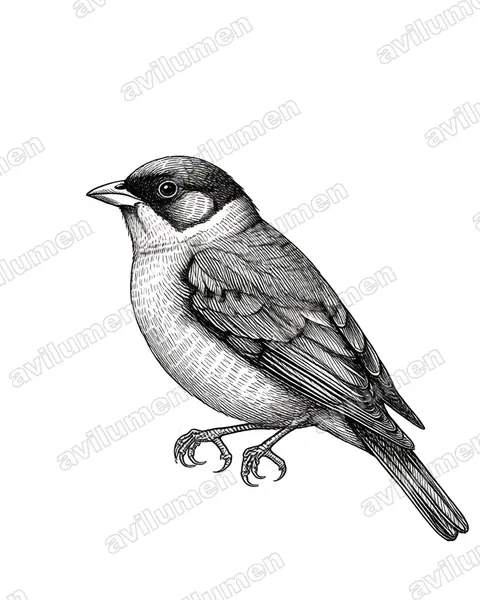 Illustration Encre : Paradigalla brevicauda (Paradisier à queue courte)