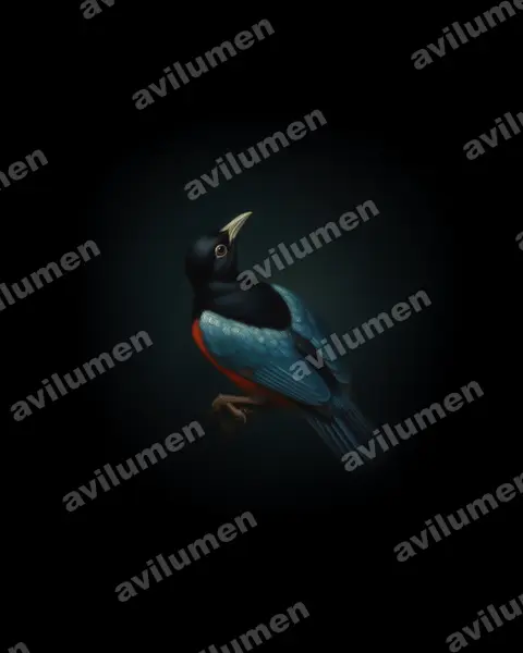 Oil illustration: Paradisaea rudolphi (Blue bird-of-paradise)