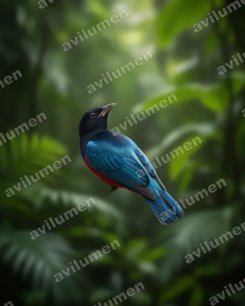 Realistic illustration: Paradisaea rudolphi (Blue bird-of-paradise)