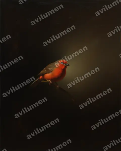 Jameson's antpecker（Parmoptila jamesoni）的油画插画