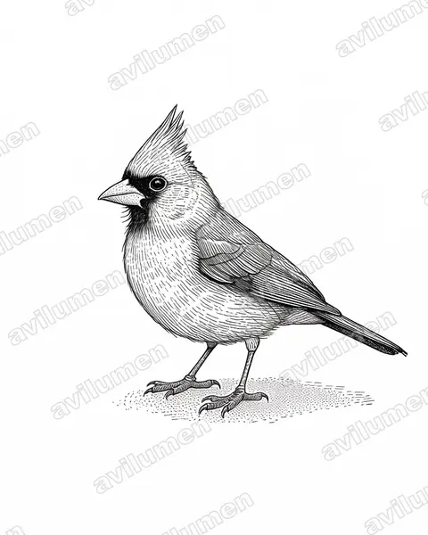 Ilustración en Tinta: Paroaria coronata (Cardenilla crestada​)