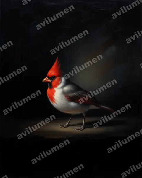 Ilustración en Óleo: Paroaria coronata (Cardenilla crestada​)