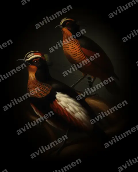 Oil illustration: Parotia carolae (Carola's parotia)