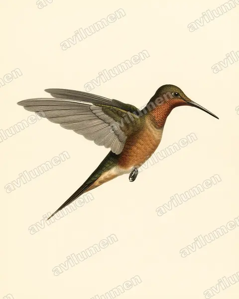 巨蜂鳥（Patagona gigas）的古典图版插画