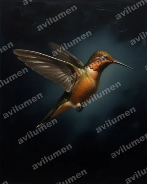 巨蜂鳥（Patagona gigas）的油画插画