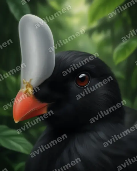 Realistic illustration: Pauxi unicornis (Horned curassow)
