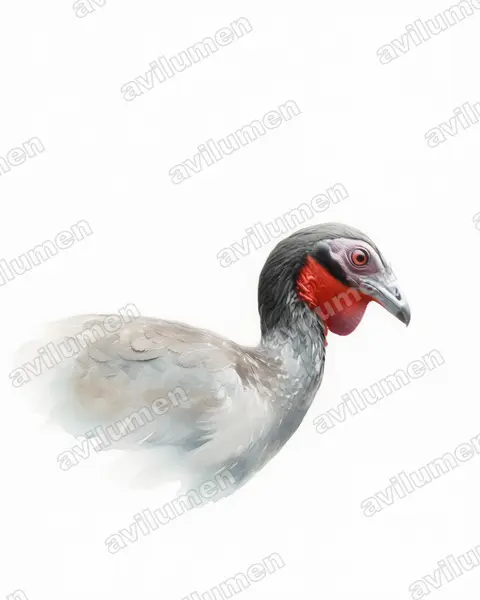 Illustration Aquarelle : Penelope albipennis (Pénélope à ailes blanches)