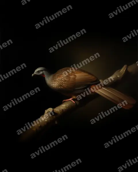 Illustration im Stil Öl: Bindenschwanzguan (Penelope argyrotis)