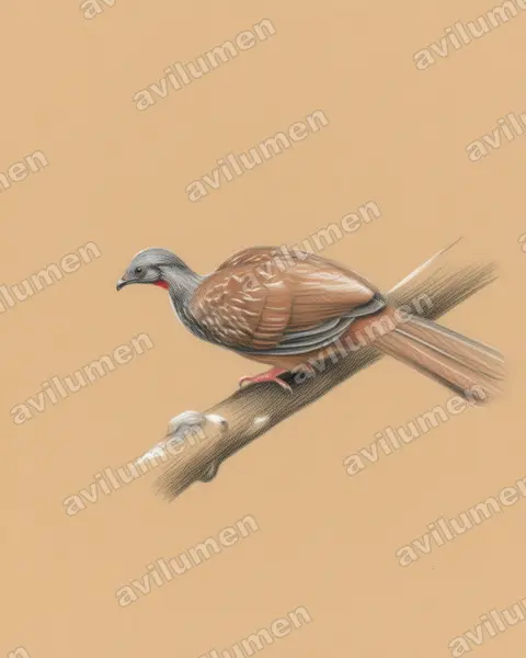 Illustration im Stil Buntstift: Bindenschwanzguan (Penelope argyrotis)