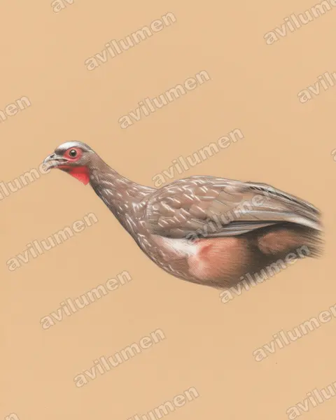 Illustration im Stil Buntstift: Rotgesichtguan (Penelope dabbenei)