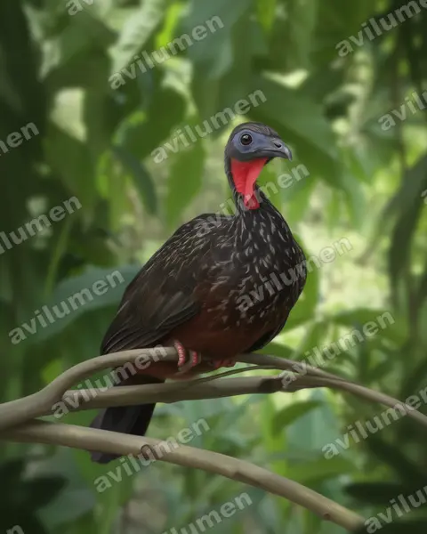 Realistic illustration: Penelope jacquacu (Spix's Guan)
