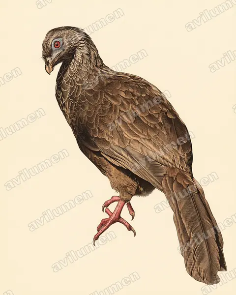 Illustration im Stil Historische Tafel: Andenguan (Penelope montagnii)