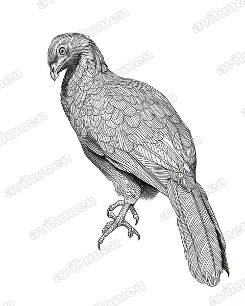 Illustration im Stil Tusche: Andenguan (Penelope montagnii)