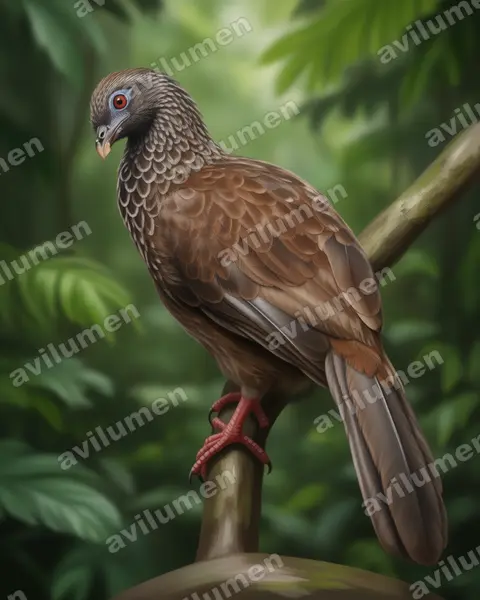 Illustration im Stil Realistisch: Andenguan (Penelope montagnii)