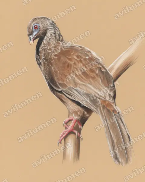 Illustration im Stil Buntstift: Andenguan (Penelope montagnii)