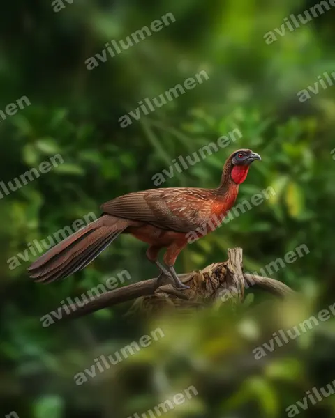 Ilustración en Realista: Penelope ochrogaster (Pava ventrirrufa)